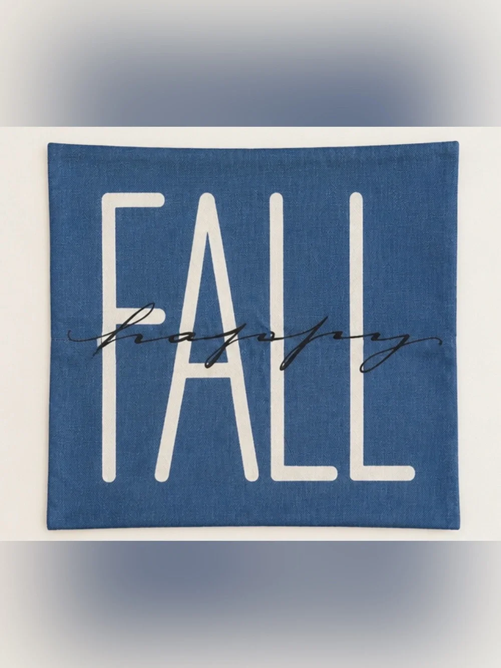 Fall & Autumn Navy Blue and cream 18×18 square Textured Pillow COVERS
